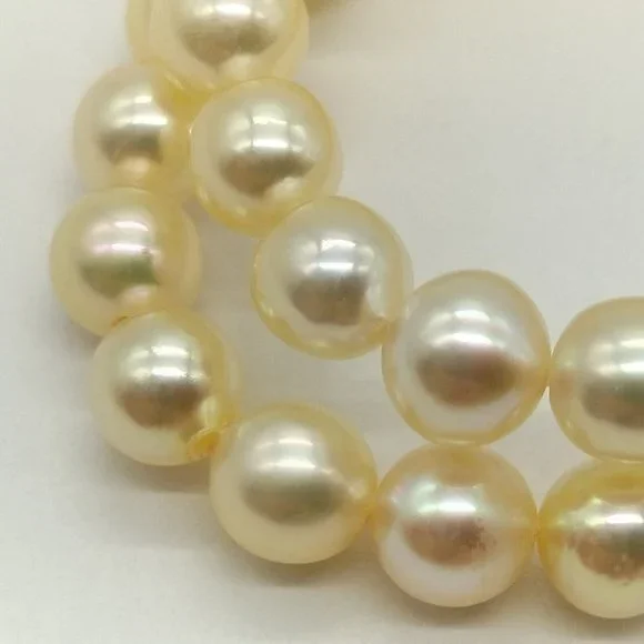 100% Authentic Jewelry Earring 2 set Pearl Yellow Gold - Picture 6 of 9